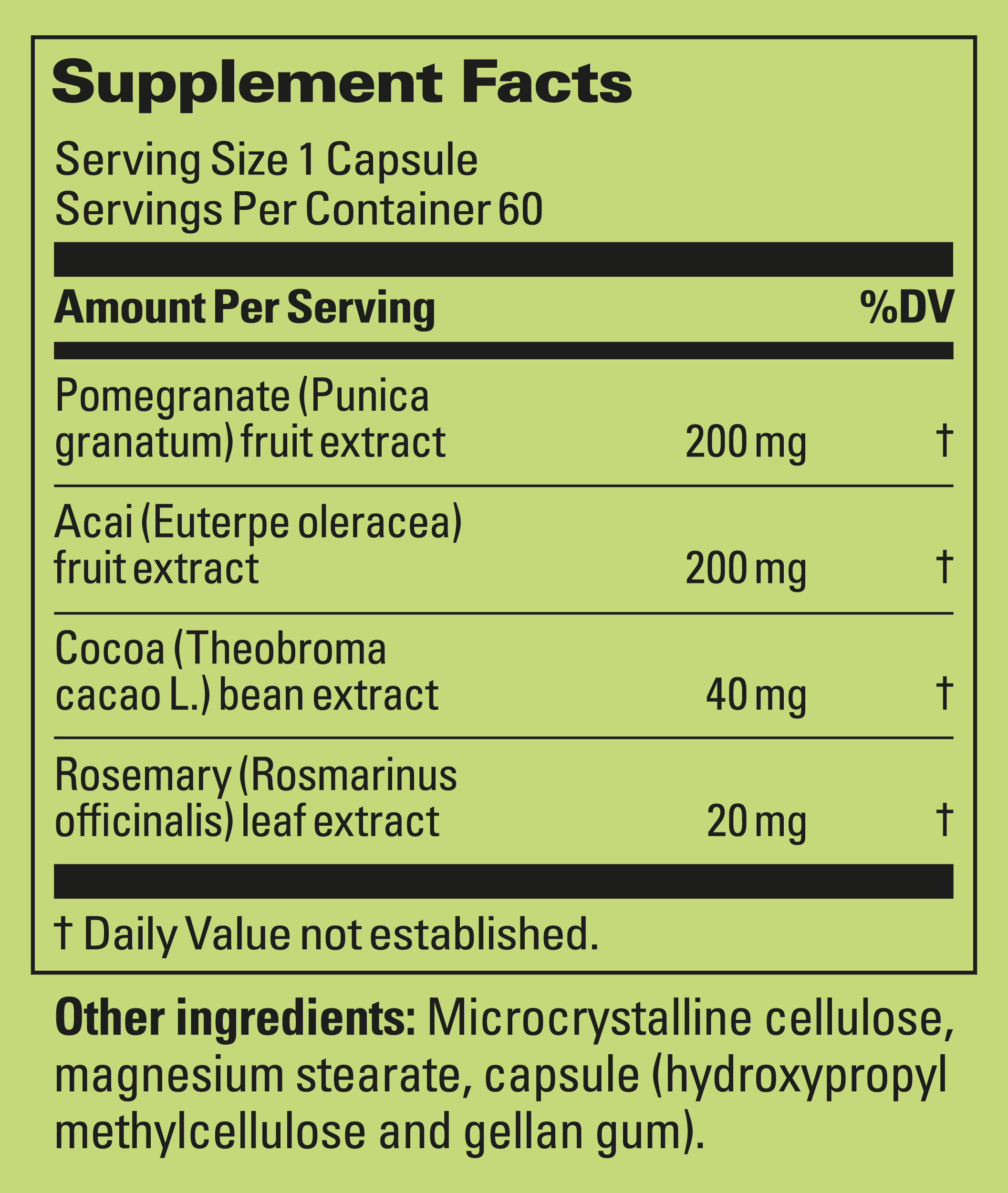 Supplement Label